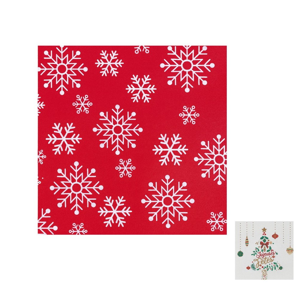 Kit com 12 Unidades Guardanapo de Papel Natalino Para Mesa Posta